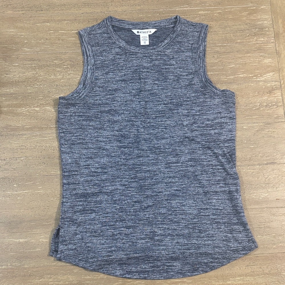 Athleta Heathered Charcoal Sleeveless Crew Neck Tank